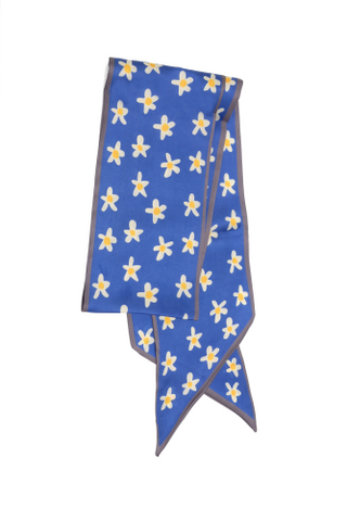 Blue Daisy Double Sided Scarf