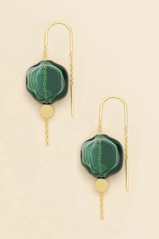 Refined Glass Organic Threader - Teal/Gold