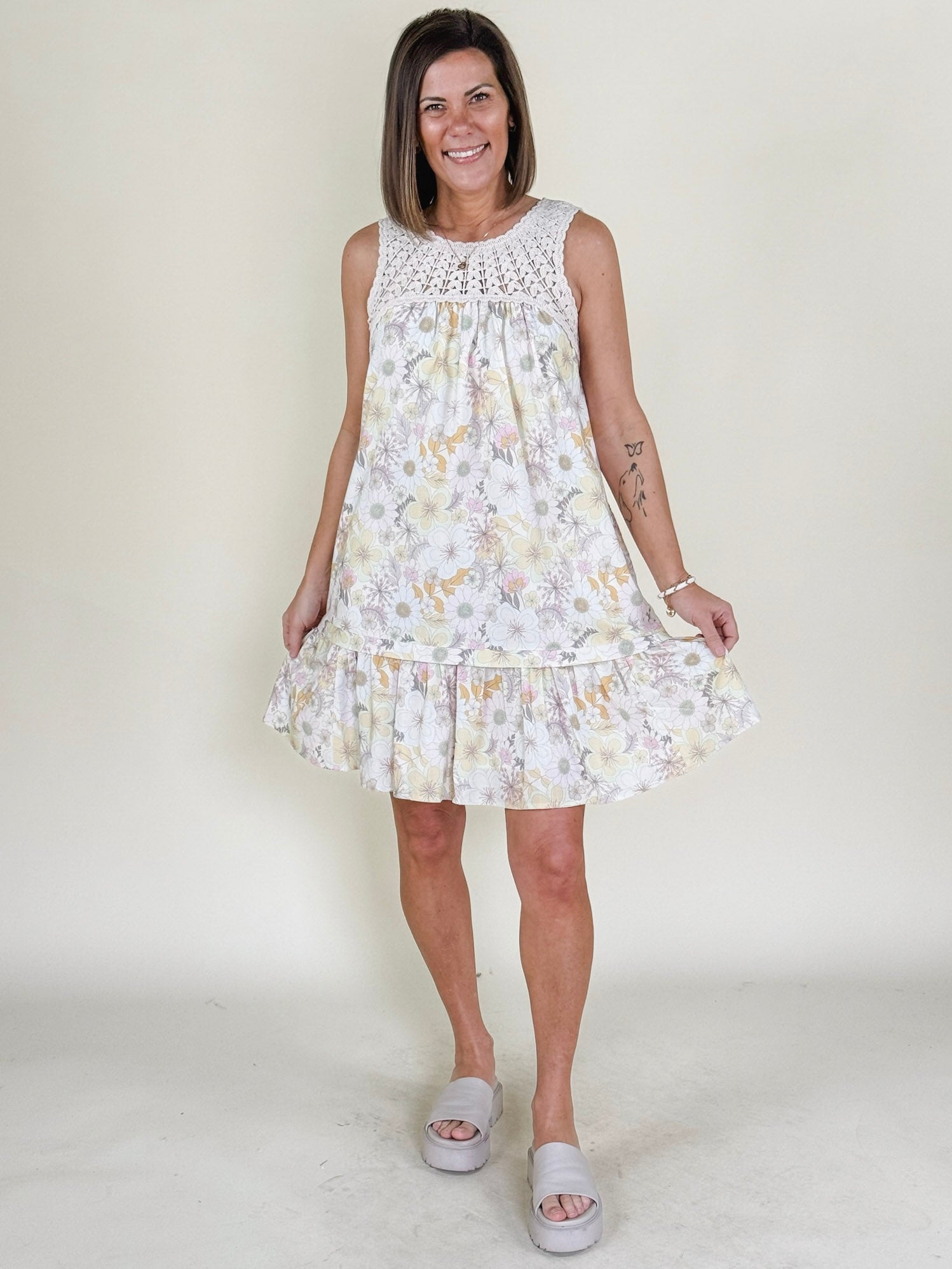 [Liverpool] Eliza Crochet Detail Sleeveless Dress