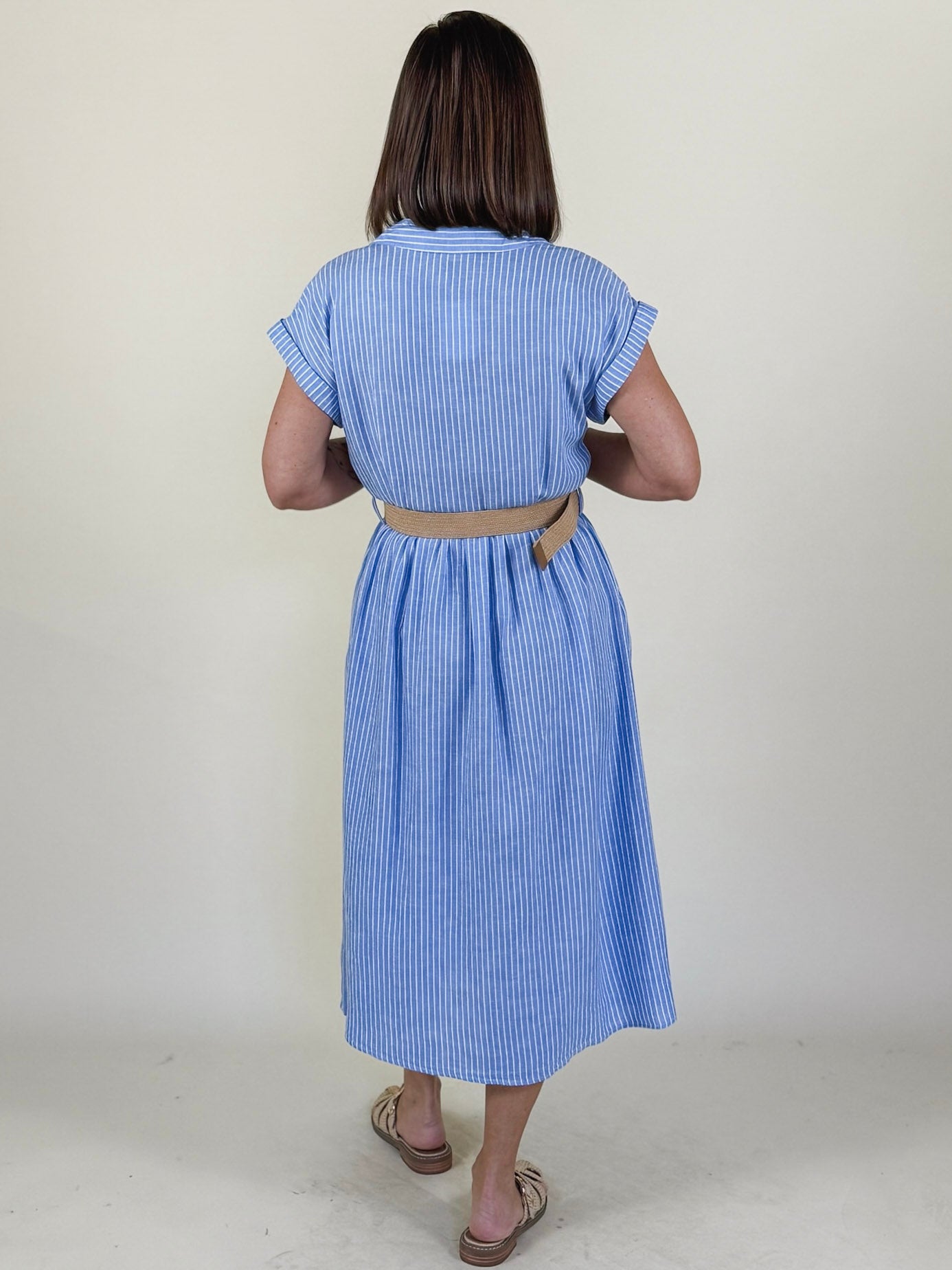 Beatriz Button Front Belted Maxi Dress