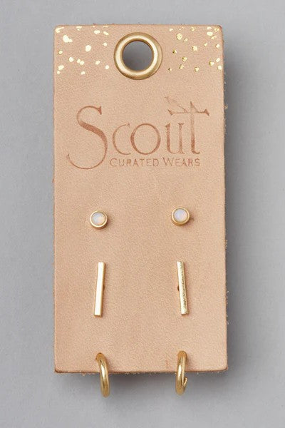 Scarlett Stud Earrings Trio - Gold