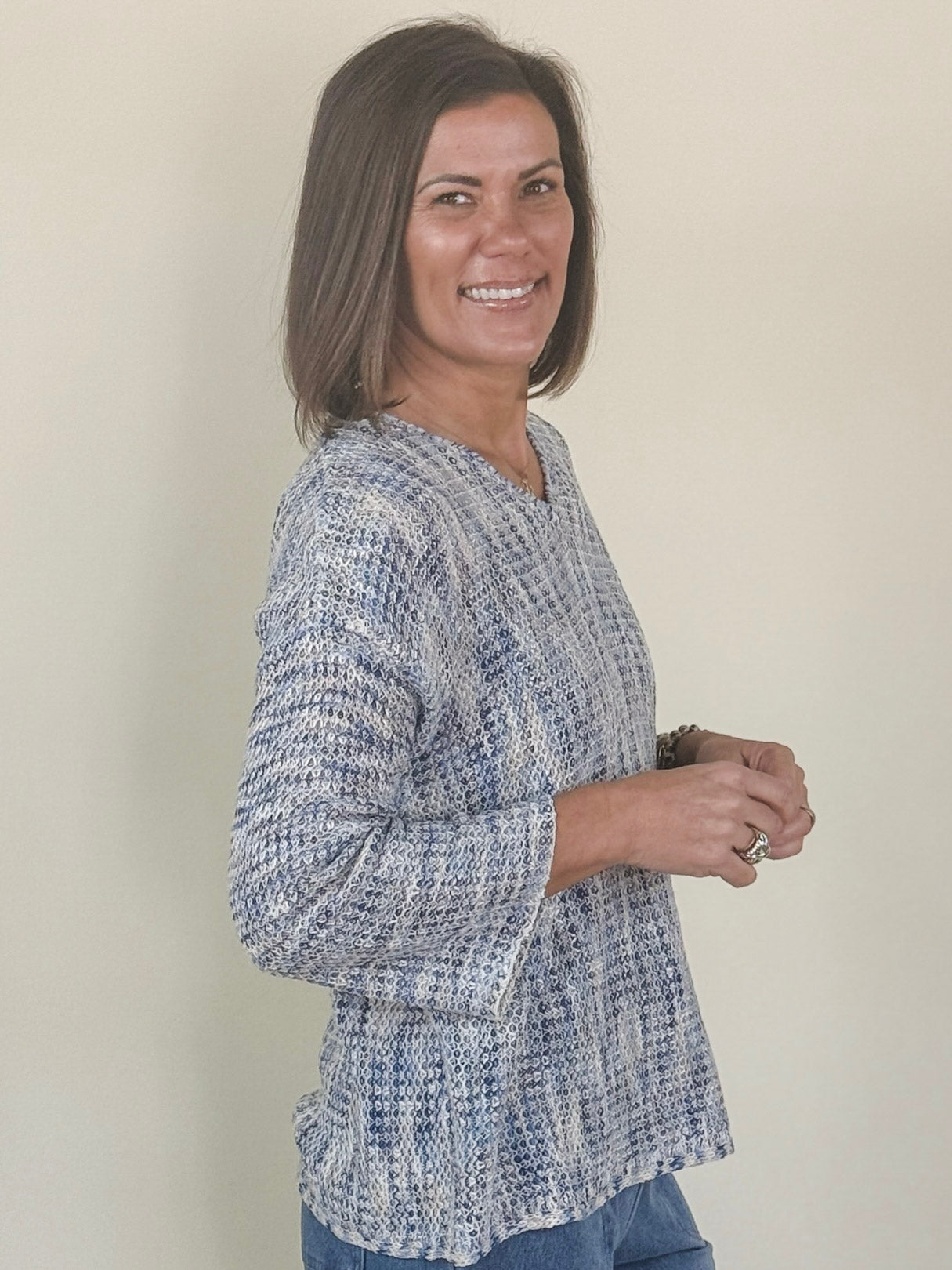 Misty 3/4 Sleeve V-Neck Sweater