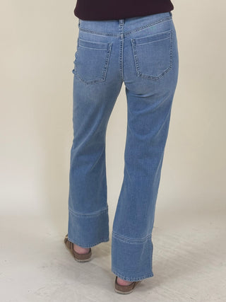 [Liverpool] Kennedy Straight Jeans with Slit Cuff, 30" Inseam