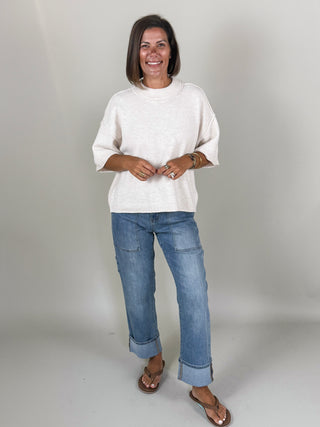 [TRIBAL] Lofty Elbow Sleeve Sweater