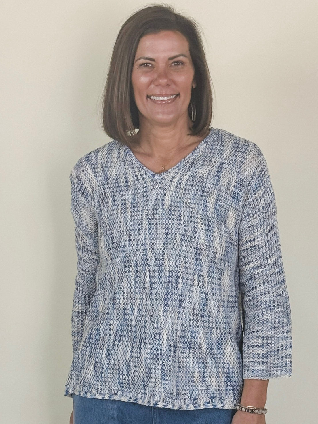 Misty 3/4 Sleeve V-Neck Sweater