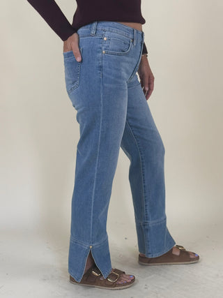 [Liverpool] Kennedy Straight Jeans with Slit Cuff, 30" Inseam
