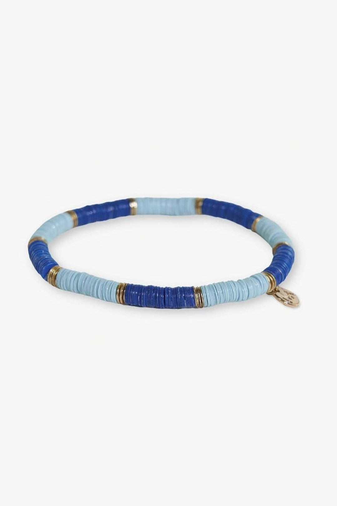 Grace Two-Color Block Sequin Stretch Bracelet - Lapis & Light Blue