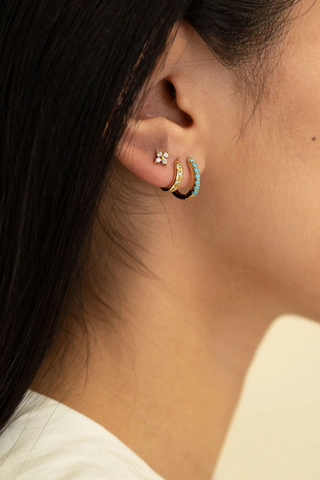 13mm Turquoise Huggie Hoops