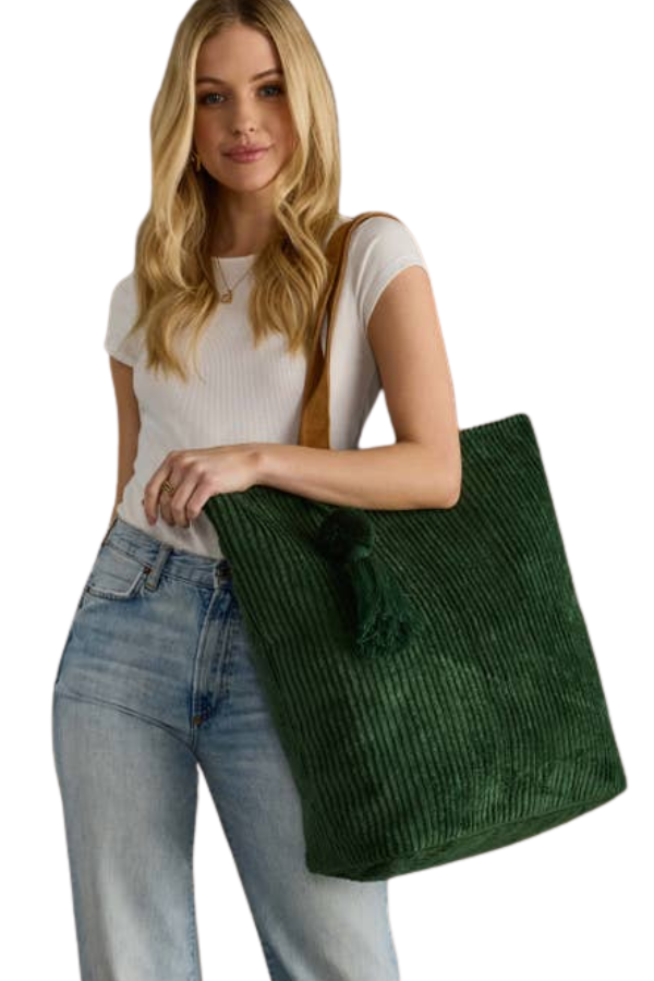 Corduroy Tote - Dk. Green