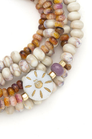 Ceramic Bead Wrap Bracelet/Necklace - Abundance/Sun
