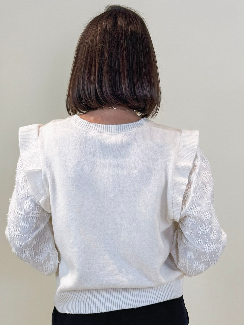 Tegan Textured Sleeve Knitted Sweater