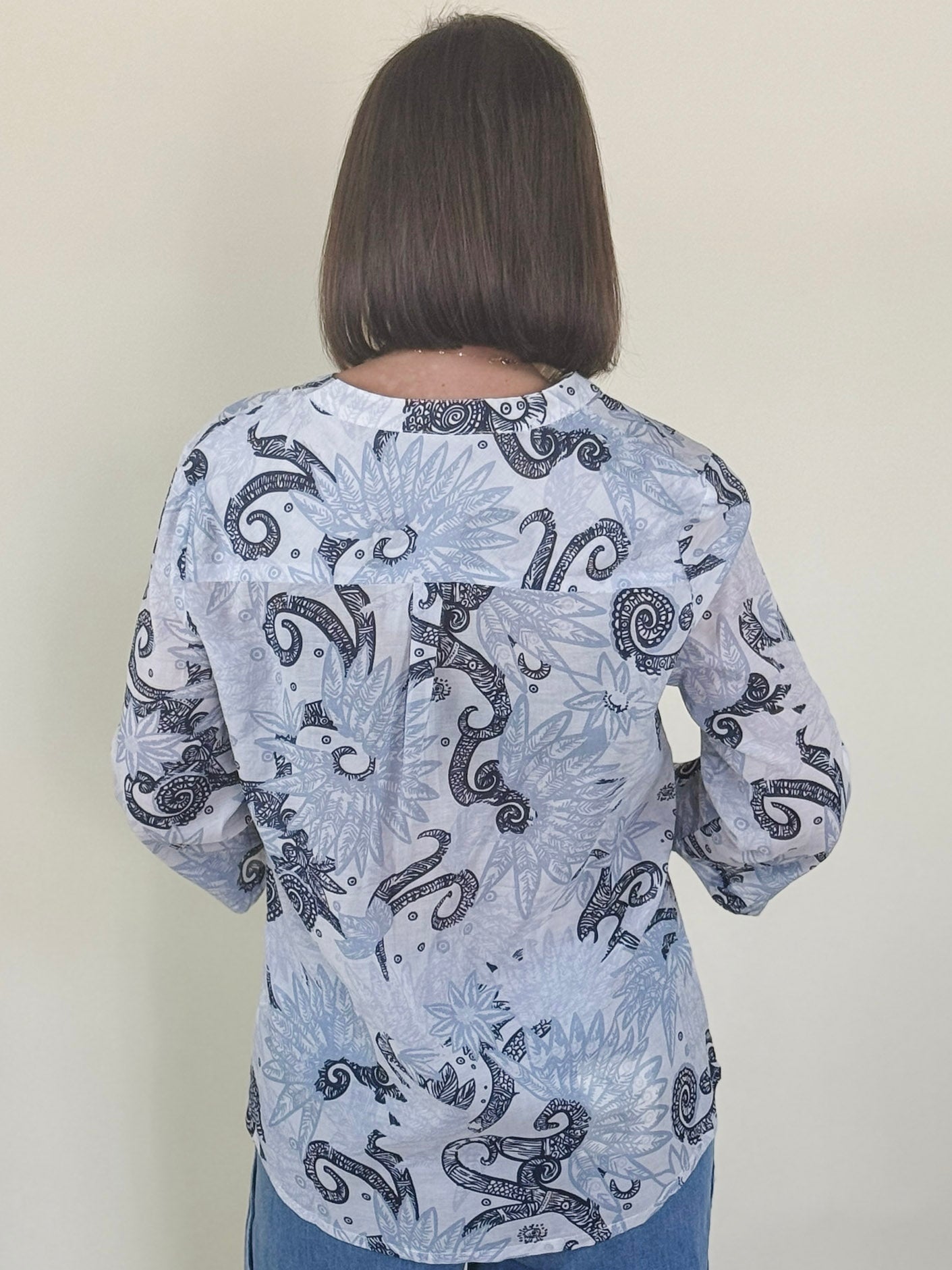 Hannah Roll-Up Sleeve Blouse