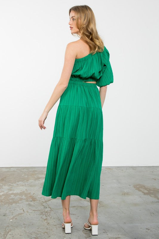 Tricia One Shoulder Tiered Maxi Dress