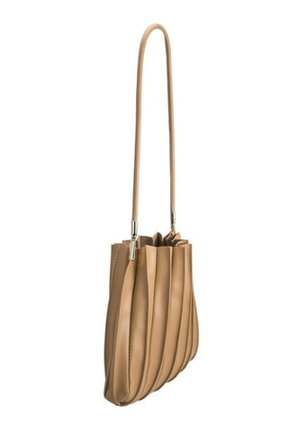 Carrie Vegan Leather Shoulder Bag - Taupe