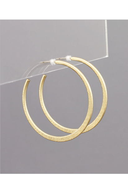40mm Scratched Hoops - Gold