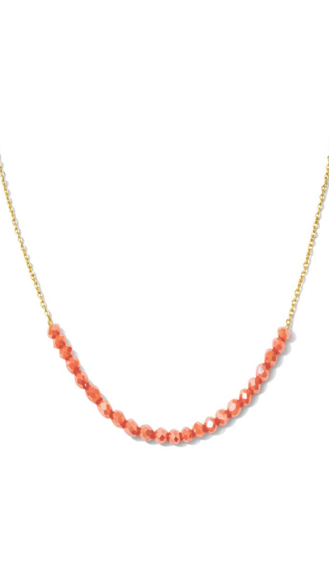 Delicate Crystal Accented Necklace - Coral