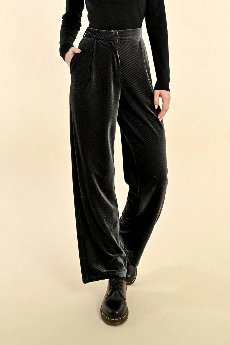 Maya Velvet Pleated Trousers