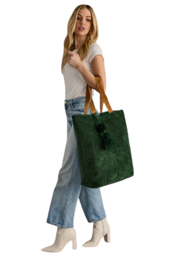 Corduroy Tote - Dk. Green