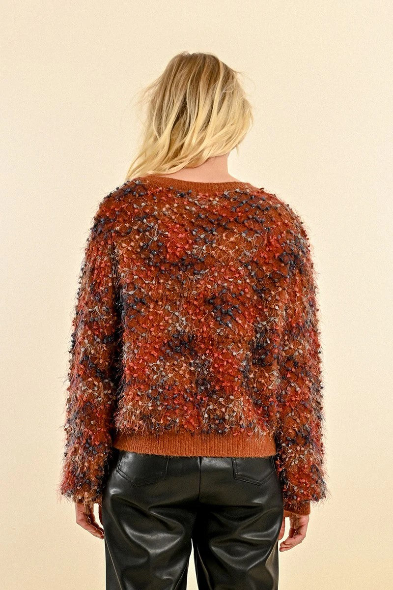 Hazel Fuzzy Textile Sweater