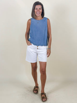 [TRIBAL] Audrey Hugging Button Fly Shorts