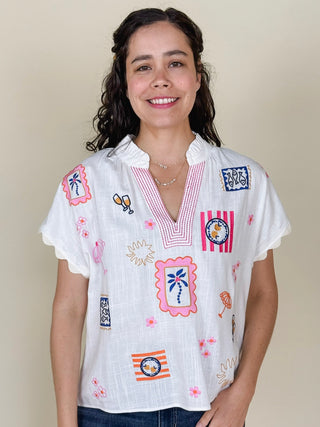 Marisa Embroidery Detail Top