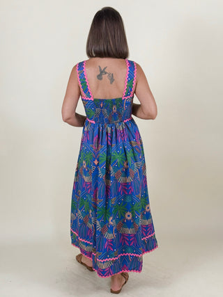 Rulley Pleated Midi Dress