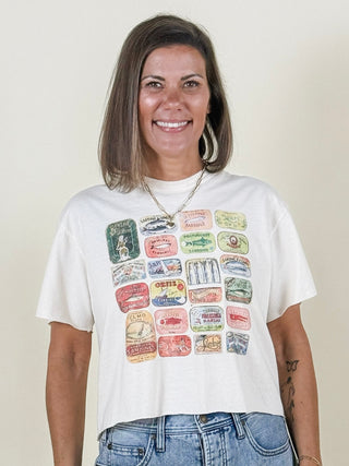 Sardines Graphic Crop Top