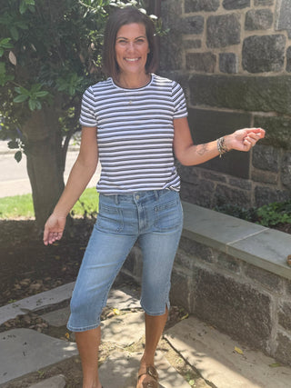 [Liverpool] Wren Capris with Patch Pockets, 17" Inseam