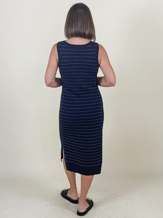 Chiara Striped Sleeveless Sweater Dress