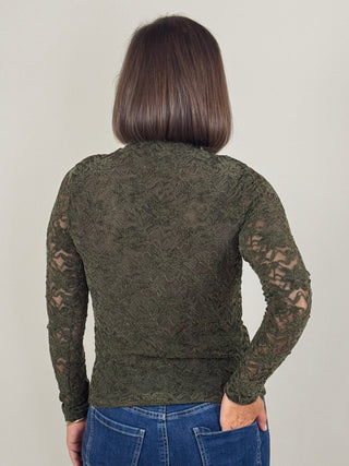 Lacey Flocked Lace Top