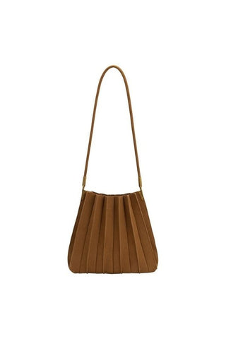 Carrie Vegan Suede Shoulder Bag - Camel