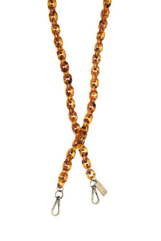42" Faux Tortoise Shell Lucite Cable Chain Strap