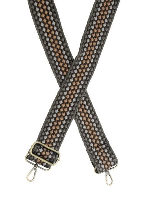 2" Dotted Stripe Guitar Strap - Charcoal