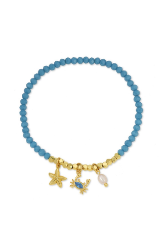 Blue Crab Stretch Charm Bracelet