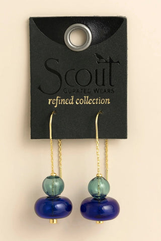 Refined Glass Stacked Threader - Teal/Blue/Gold