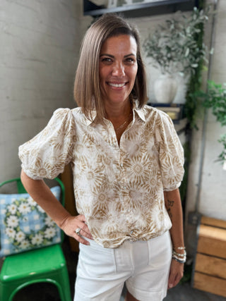 [Liverpool] Terri Puff Sleeve Floral Top