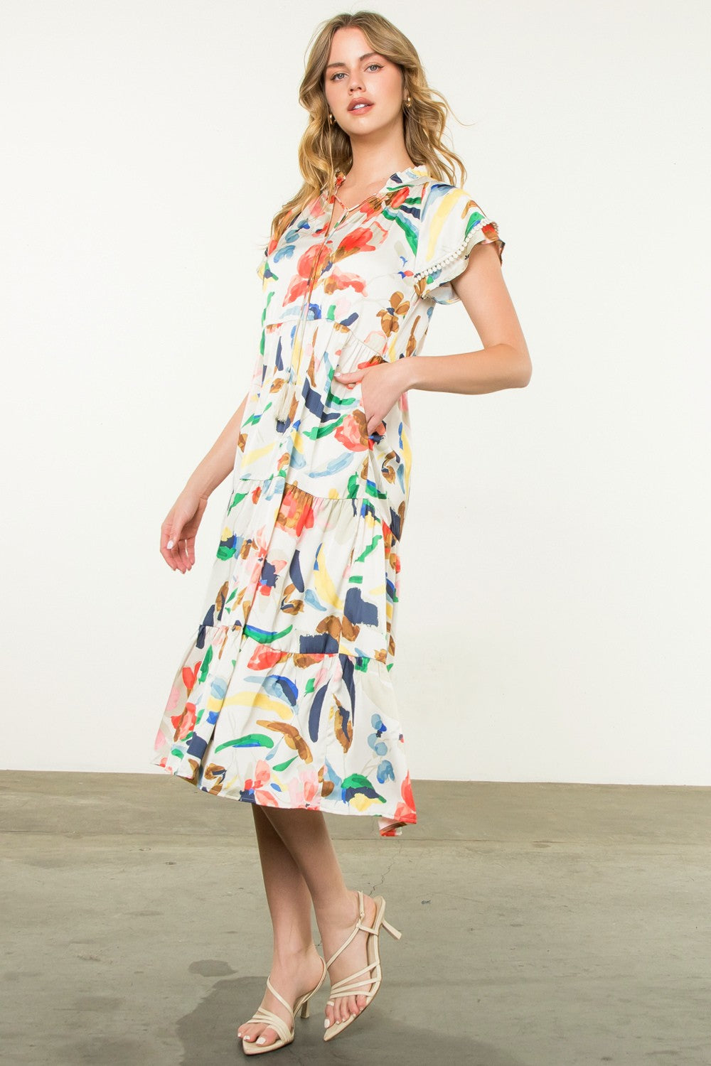 Francine Flutter Sleeve Floral Dress