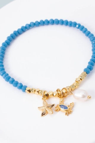 Blue Crab Stretch Charm Bracelet