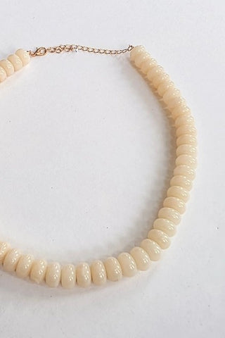 Dana Donut Bead Necklace - Cream
