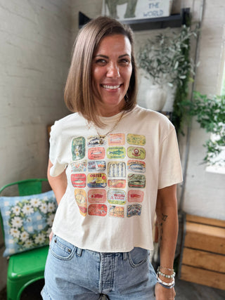 Sardines Graphic Crop Top