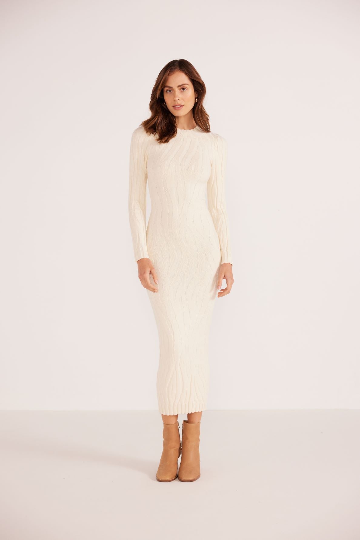 Hazel Textured Knit Midi Dress