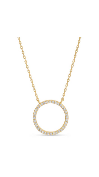 Open Pave Circle Pendant Necklace