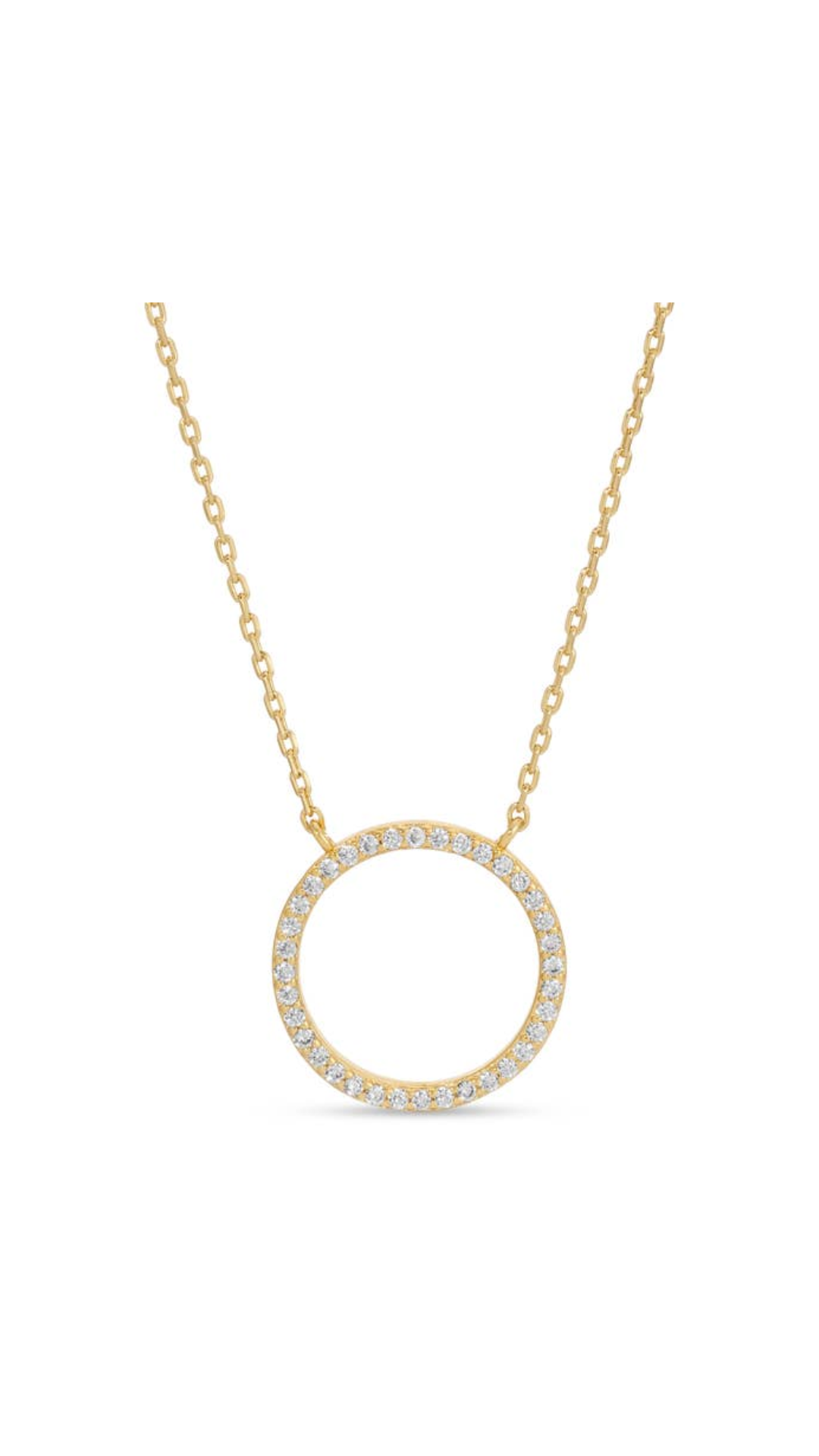 Open Pave Circle Pendant Necklace