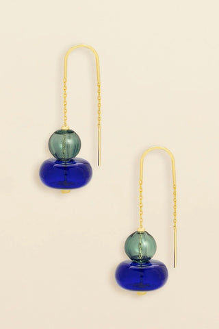 Refined Glass Stacked Threader - Teal/Blue/Gold