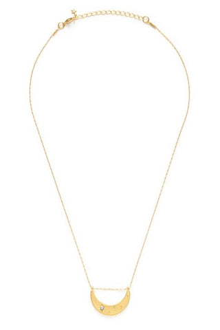 Starlight Crescent Necklace - Crystal