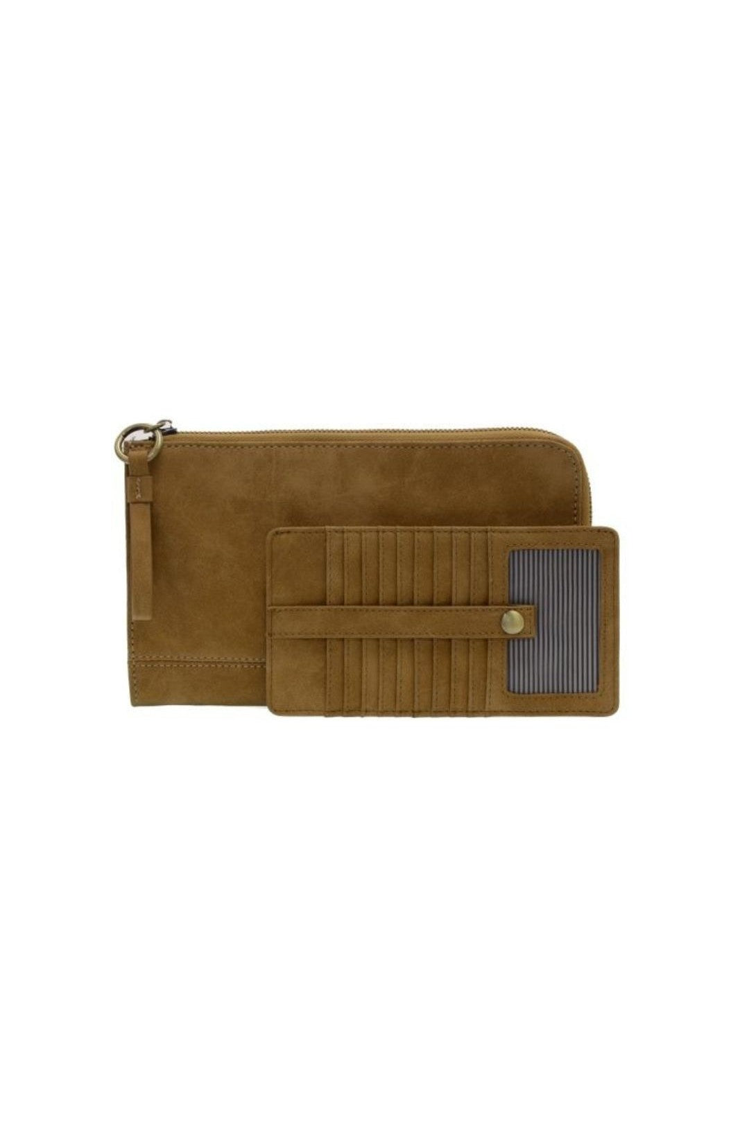 Faux Suede Karina Convertible Wristlet & Wallet - Wheat