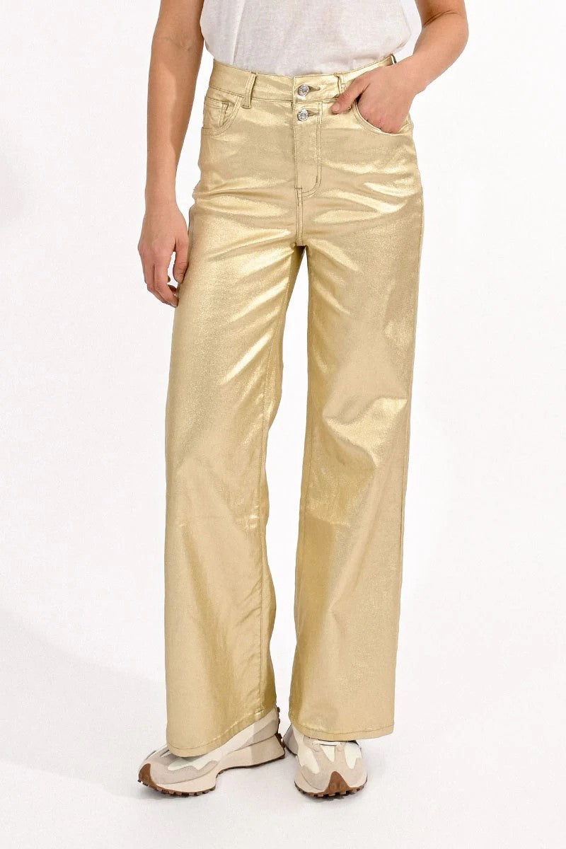 Viola Faux Leather High Rise Wide Leg Pant