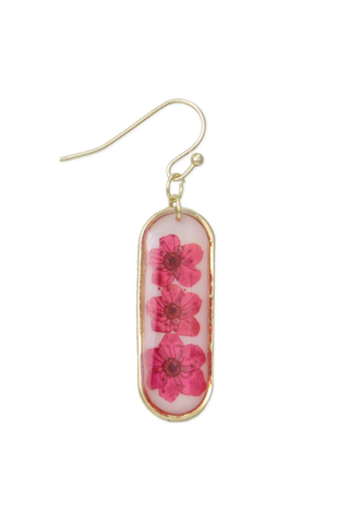 Bouquet Bar Red Dried Flower Earrings