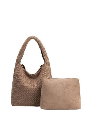 Johanna Suede Vegan Leather Shoulder Bag - Clay