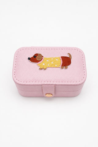 Doggy Dachshund Travel Jewelry Case - Lavender
